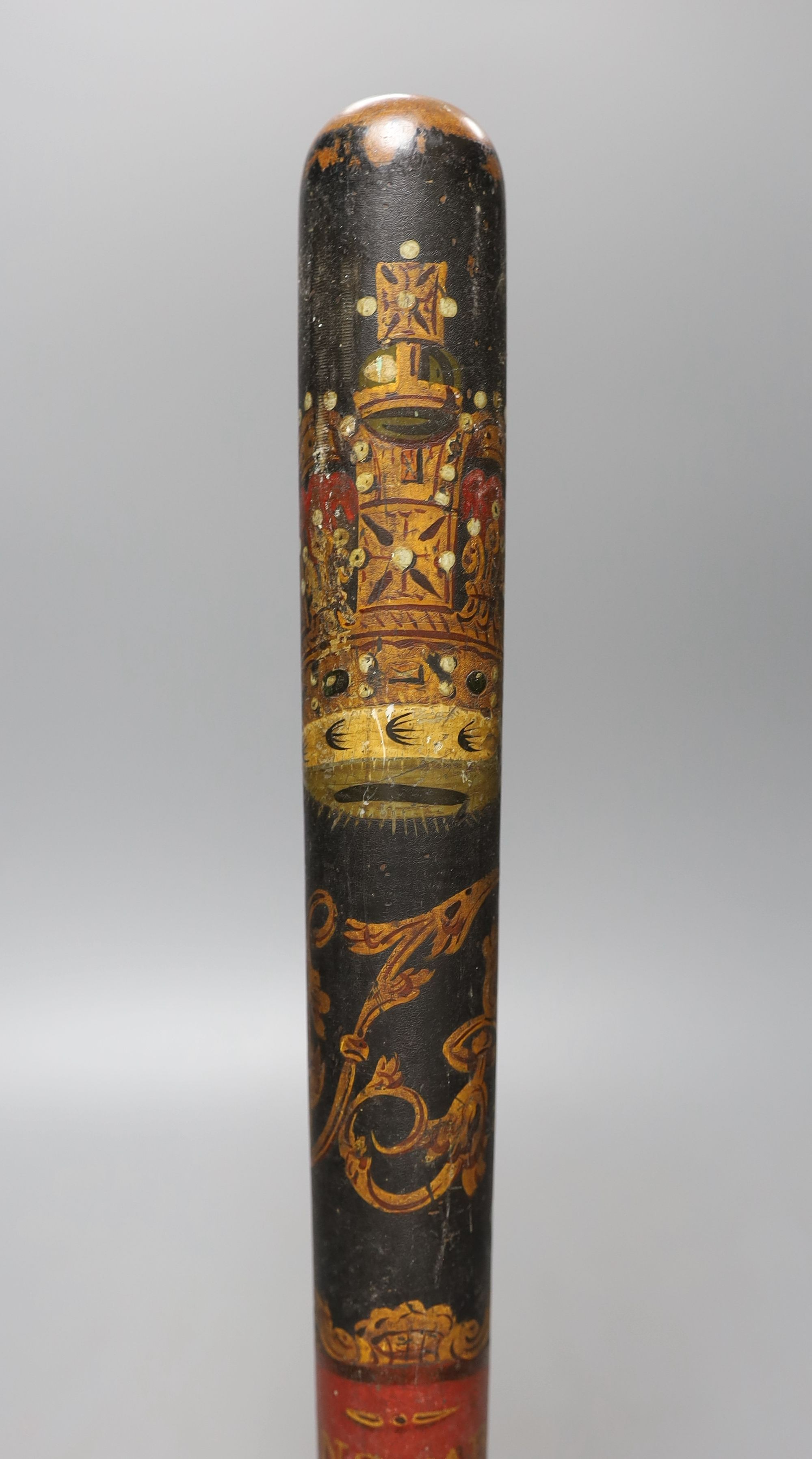 A Victorian painted Constable’s truncheon, 46cm